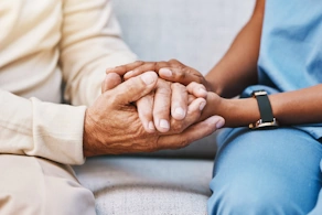 Life Assure Nurse Hands And Senior Patient In Empathy Hero